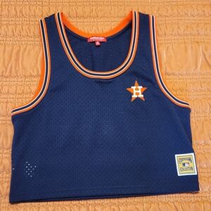 Mitchell & Ness Houston Astros Women's Mesh Cropped Jersey MEDIUM